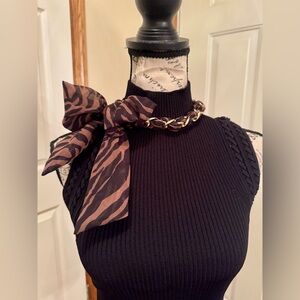 White House Black Market Brown Animal Print Scarf / Necklace